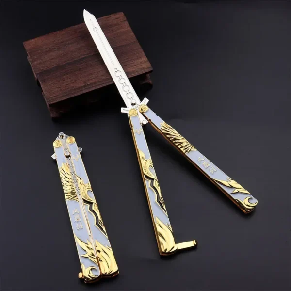 New Animation Game Genshin Impact Butterfly Knife Toy Unsharped Metal Weapon Wolf's Last Road Stick Cyno Weapon Model Gift - Image 3