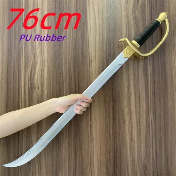 76cm Cosplay Thunder Knife Pirate Captain Sword Sacrifice Knife Sword Prop Role Cos Pirate Ghost Knife PU Weapon Model Toy