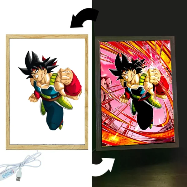 Dragon Ball Z Anime Figure Light Painting Photo Frame Dragon Ball Figures Goku Vegeta Led Night Light Room Decor Gifts Moon Lamp - Image 3