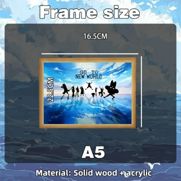 Anime Figure One Piece Light Painting Photo Frame Action Figures Zoro Luffy Led Night Light Birthday Christmas Gifts Moon Lamp - Image 5