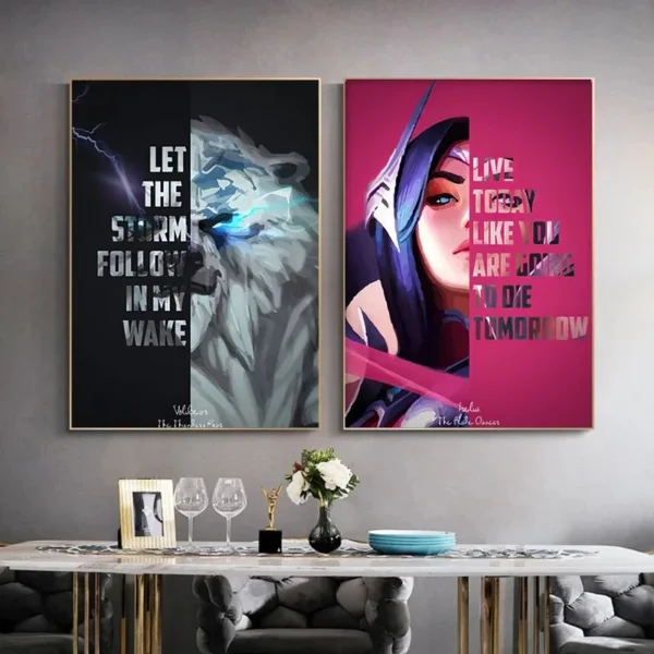 League of Legends Series Characters Quotations Canvas Painting HD Print Wall Art Pictures for Bedroom Game Room Home Decoration - Image 3