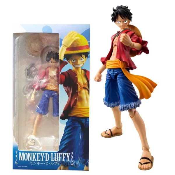 17cm One Piece Anime Figures Straw Hat Monkey D Luffy Variable Articulated Luffy Action Figure Collection Model Ornaments Toys