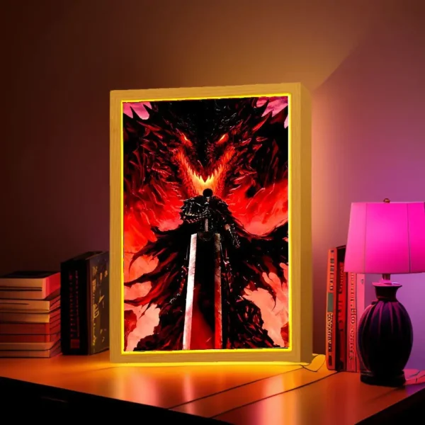Anime Figure Berserk Behelit Light Painting Photo Frame Night Light Griffith Beherit Action Figures Room Decor Christmas Gifts - Image 2