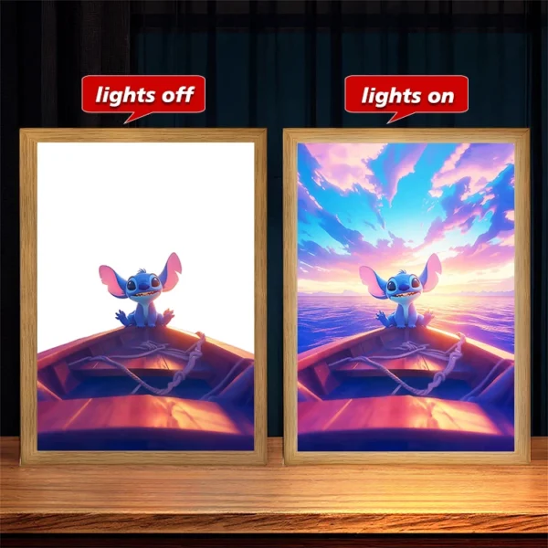 Anime Lamps Stitch Light Painting Photo Frame Led Night Light Child Room Wall Bedside Table Decorate Christmas Gifts Moon Lamp - Image 7