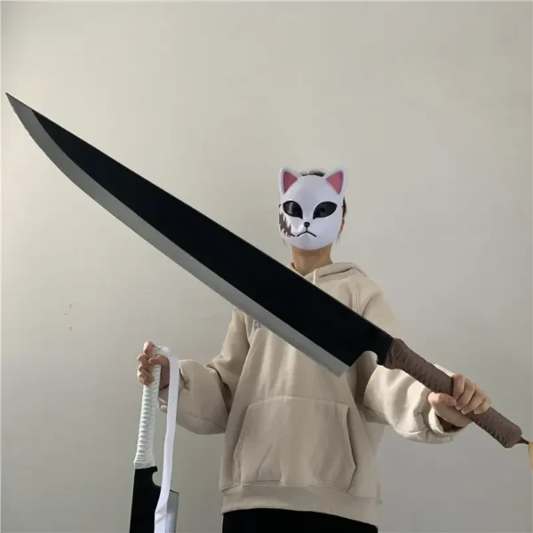 Anime Bleach Sword Zanpakutou Kurosaki Ichigo Sword Black Knife Props Ninja Katana Knife Samurai Sword Weapon Safety PU 106cm