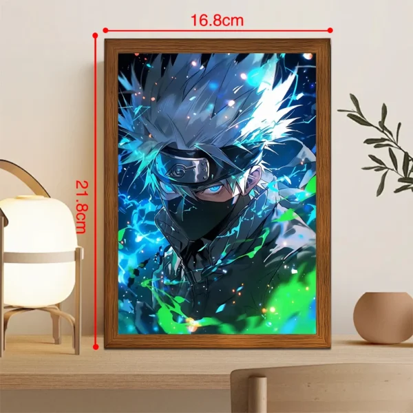 kakashi Light Painting Photo Frame Anime Figures Naruto Uzumaki Led NightLight Room Decor Christmas Gifts Moon Lamp - Image 5