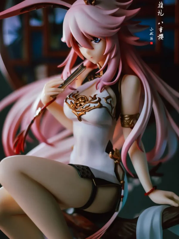 22CM Anime Game Figure Yae Sakura Game Collapse Gakuen Sitting Posture Decoration Model Dolls Toy Gift Collect Box Ornaments PVC - Image 4