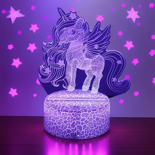 Anime 3D Lamp Unicorn LED Night Light RGB Color Changing Touch Child Nightlight Kid Toy Room Bedroom Decor Valentine's Day Gifts - Image 2