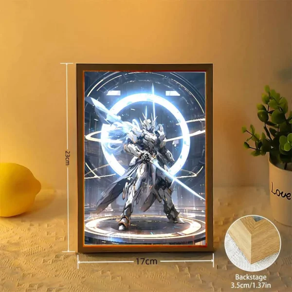 Anime Figure Gundam Light Painting Photo Frame Original Action Figures Led Night Light PVC Collectible Model Toy Christmas Gifts - Image 5