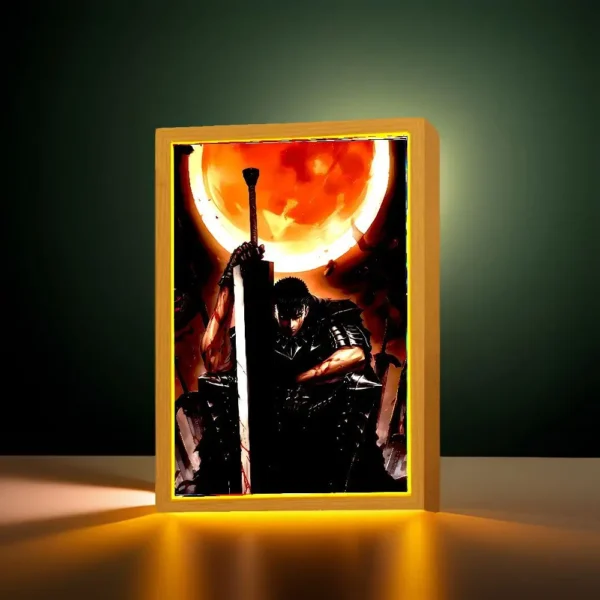 Berserk Behelit Griffith Anime Figure Light Painting Photo Frame Figures Led Lamps Take Bedroom Decor Birthday Gifts moon Lamp - Image 2