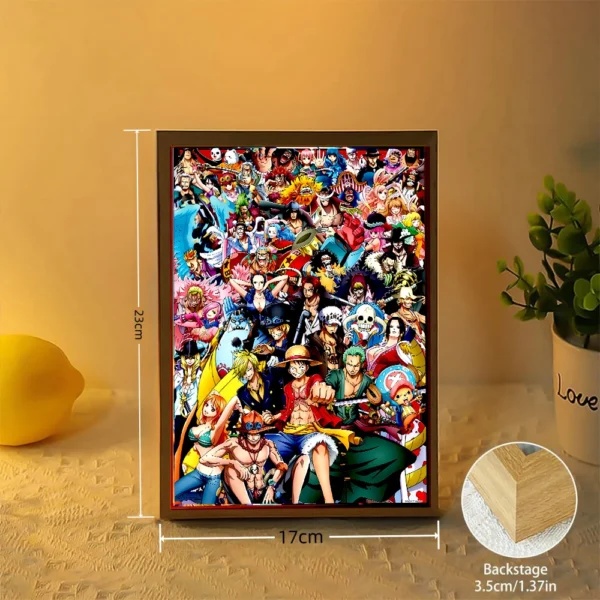 Anime Figure One Piece Light Painting Photo Frame Zoro Luffy Action Figures Led Night Light Room Decor Christmas Gifts Moon Lamp - Image 5