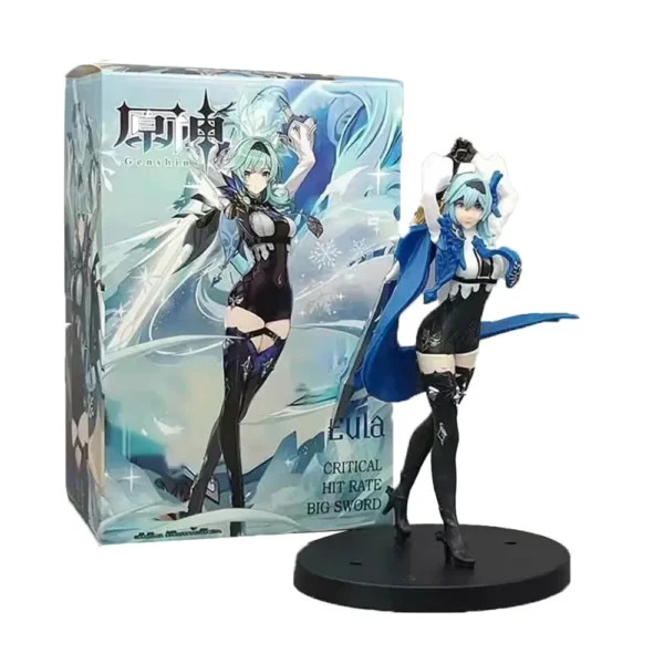 18CM Genshin Impact Game Eula Figure Standing With Sword On Back Game Toy Model Collection Decorative Gift Dolls PVC