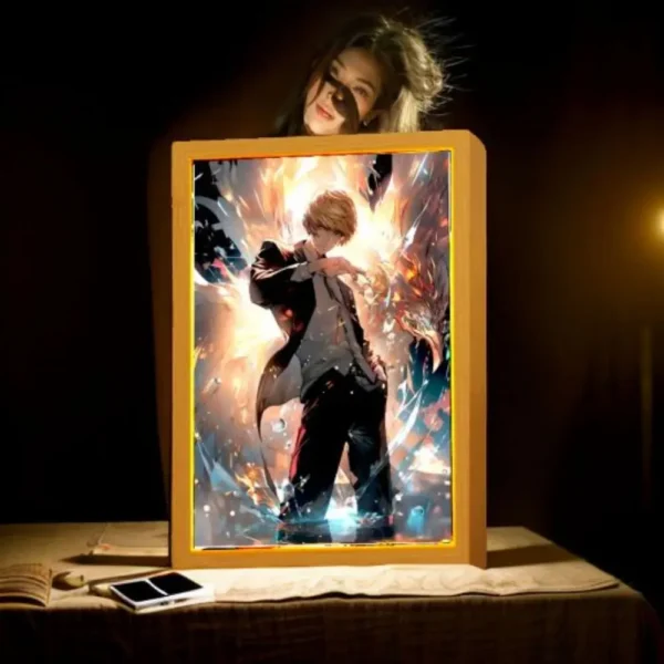 Anime Figure Death Note Light Painting Photo Frame Night Light L Killer Action Figures Room Decor Christmas Gifts Kids Moon Lamp - Image 4