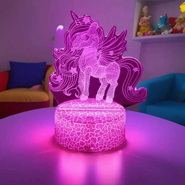 Anime 3D Lamp Unicorn LED Night Light RGB Color Changing Touch Child Nightlight Kid Toy Room Bedroom Decor Valentine's Day Gifts - Image 3