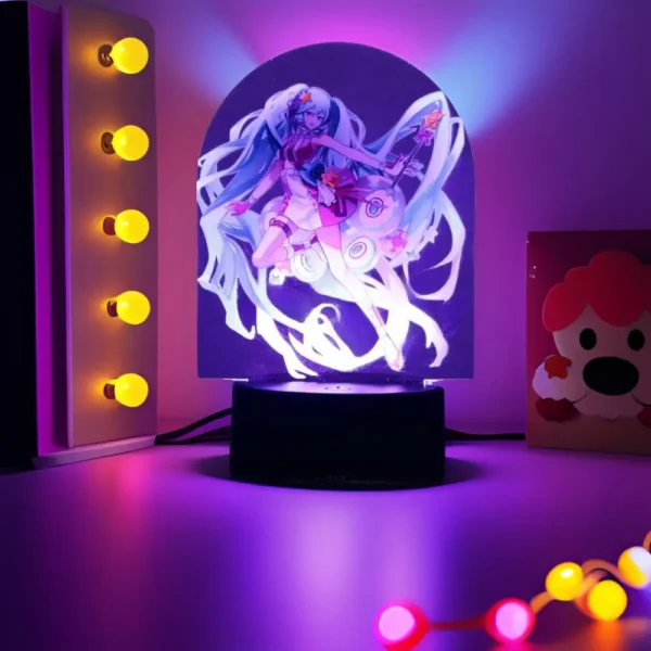Anime 3D Lamp Hatsune Miku Action Figures Kawaii PVC LED Night Light Smart touch colour Home Room Decor Birthday Toys for Girls - Image 2