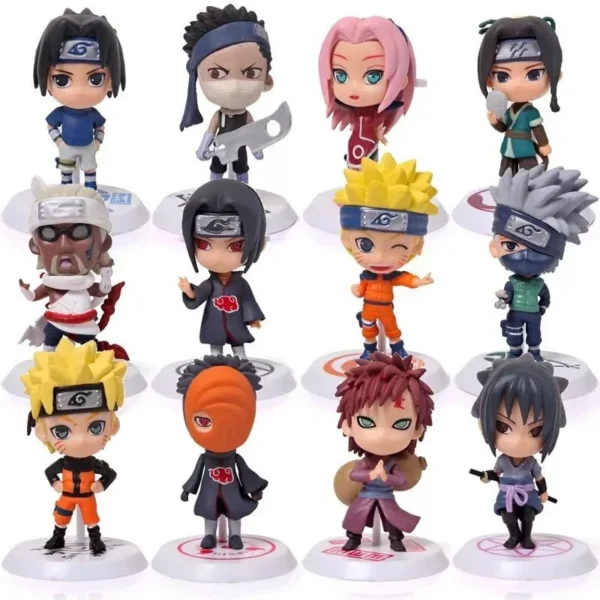 NARUTO 6 Pcs/Lot 2 Style 7-9cm Figure Sasuke Killer Bee Tobi Gaara Kakashi Character Stands With Exclusive Base Wholesale Dolls - Image 2
