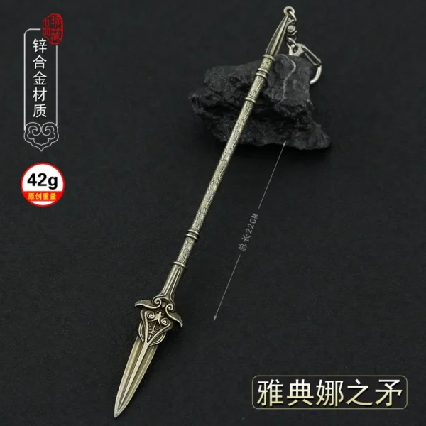 22cm Athena's Spear Assassin's Kassandra Creed Odyssey Alexios AC Game Peripherals Medieval Full Metal Long Weapons Model Crafts - Image 2