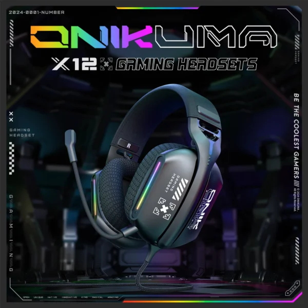 Noise Cancelling Surround Headset Earphones with Microphone Onikuma PC Gaming Headphones Tri-mode Stereo Wired Headset For PC - Image 2