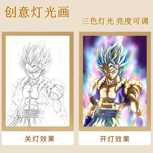 3D Anime Dragon Ball LED Light Box Cartoon Super Saiyan Room Decoration Manga Table Lamp Action Figure Toys Kids Birthday Gift - Image 2