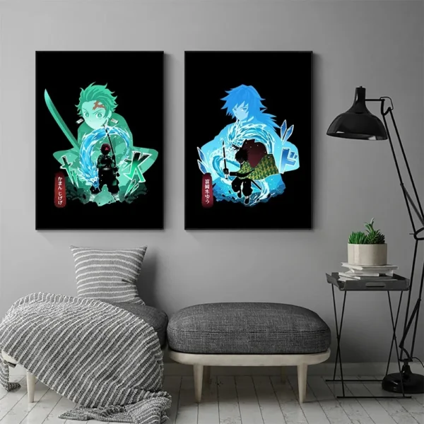 Demon Slayer Art Poster Japanese Anime Character Decorative Canvas Painting Kamado Tanjirou Mural Modern Home Wall Decor Prints - Image 3