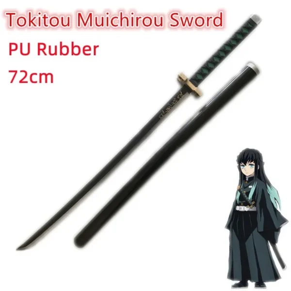 Demon Slayer Katana Kimetsu No Yaiba Sword Kyoujurou Giyuu Blue Zenitsu Cosplay Weapon Props Decoration Safety Rubber - Image 3