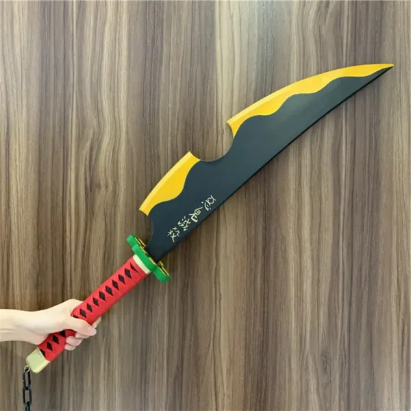 1:1 Tengen Uzui Swords Comics Ver. Demon Slayer Sword Twin Knife Cosplay Weapon Props Carnival Props Safety PU Tanjirou Swords - Image 4