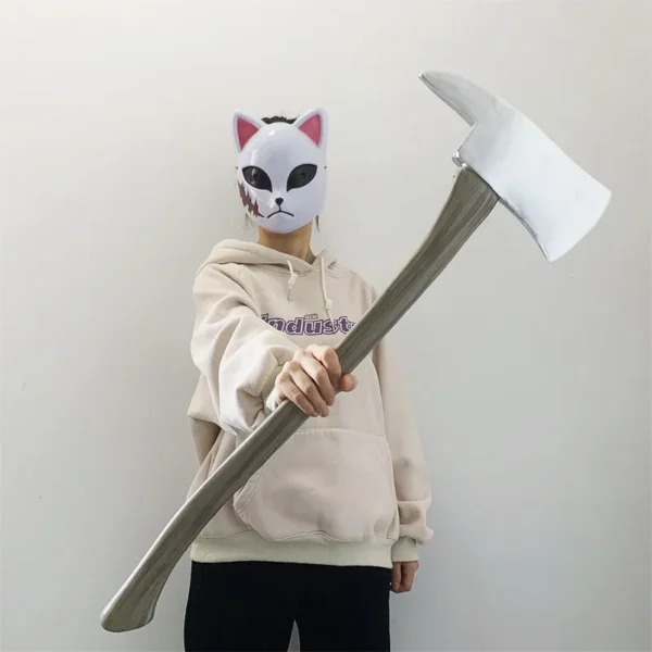 1:1 Tool Axe White Axe Cosplay Tomahawk Weapon Scare Props Stage Performance Role Prop Axe Halloween Safety PU Rubber Model Toy - Image 5