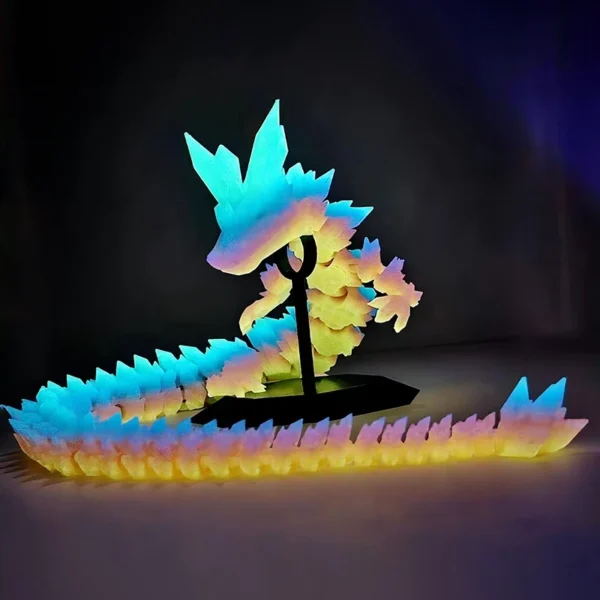 3D Printed Dragon Glow In the Dark Rotatable Articulated Luminous Crystal Dragons Kids Gifts Home Office Desktop Ornament Craft - Image 9