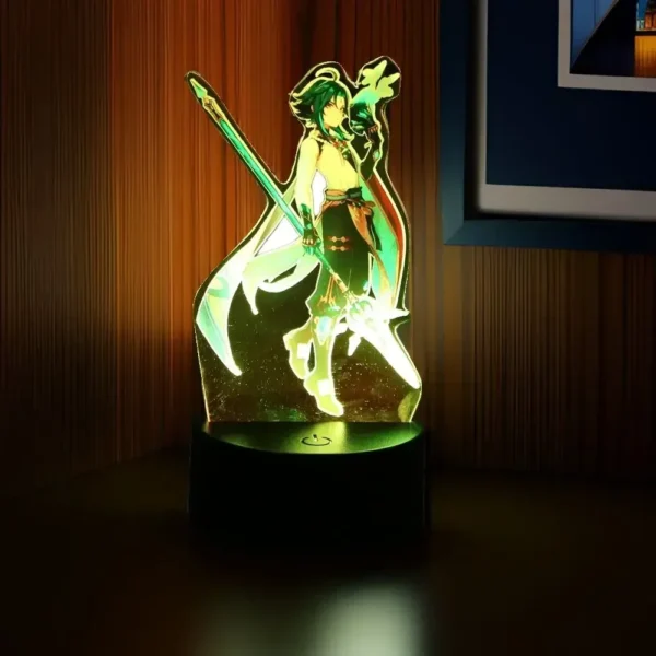 Anime Figures 3D Lamp Zhongli Xiao Genshin Impact LED Night Light Smart Touch Remote RGB Decoration Room Kid Birthday Toys Gifts - Image 3