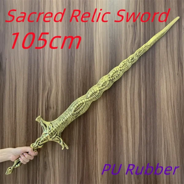 1:1 Sacred Relic Sword Game Ring Cosplay Perforated Knife Moonlight Greatsword Role Playing Weapon Model Safety PU Rubber Gift