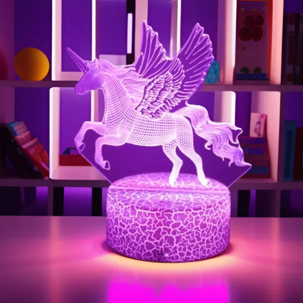Anime 3D Lamp Unicorn LED Night Light RGB Color Changing Touch Child Nightlight Kid Toy Room Bedroom Decor Valentine's Day Gifts - Image 4
