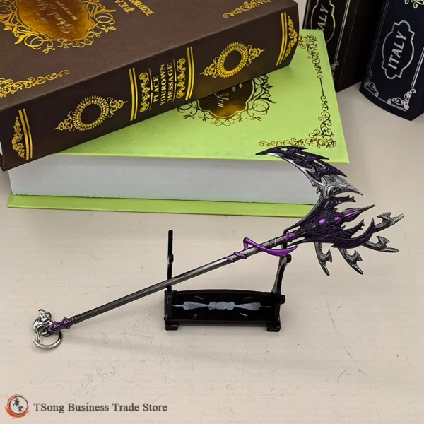 21CM Soul Land Anime Peripherals Rakshasa God Dongbibi Magic Sickle Full Metal Replica Miniature Polearm Weapon Model Souvenirs - Image 5