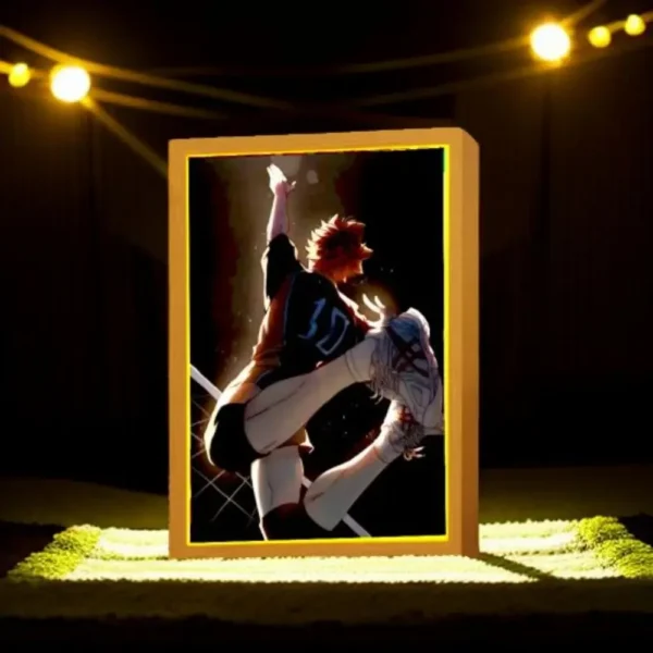 Anime Figures Haikyuu!! Light Painting Photo Frame Shoyo Hinata Action Figures PVC Collector Led Night Light Kid Birthday Gifts - Image 3