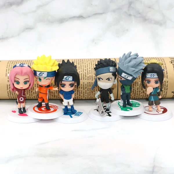 NARUTO 6 Pcs/Lot 2 Style 7-9cm Figure Sasuke Killer Bee Tobi Gaara Kakashi Character Stands With Exclusive Base Wholesale Dolls - Image 6