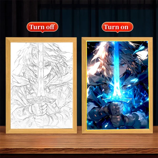 Light Painting Picture Frame Zelda Breath Of The Wild Lighting Legends Led Night Light Moon Lamp Zelda Figures Home Decor Gifts - Image 7