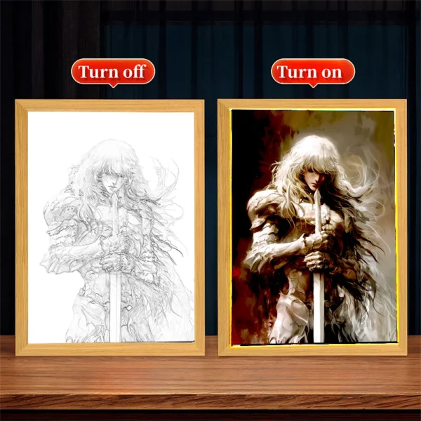 Anime Figure Berserk Behelit Light Painting Photo Frame Night Light Griffith Beherit Action Figures Room Decor Christmas Gifts - Image 8