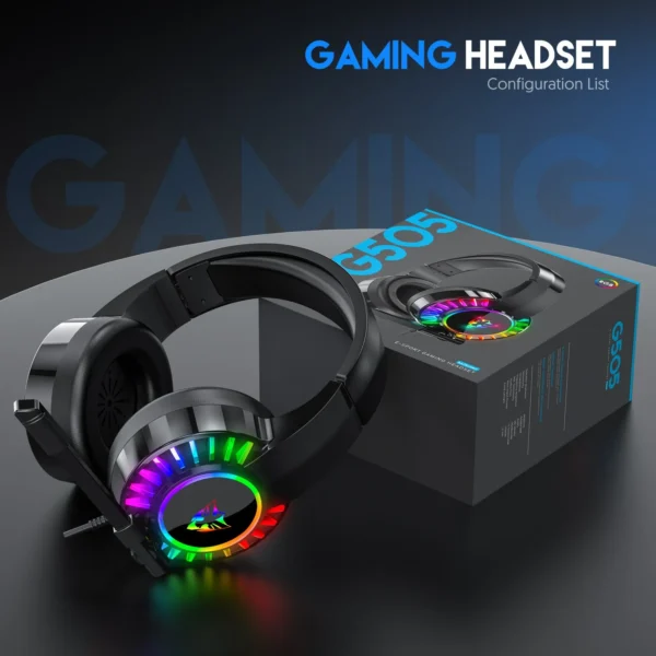 Wired Headset With Microphone For Pc Laptop Usb Audio Control Noise Rgb Headphones Mic Gaming G505 Headphones Parlante Portatil - Image 4