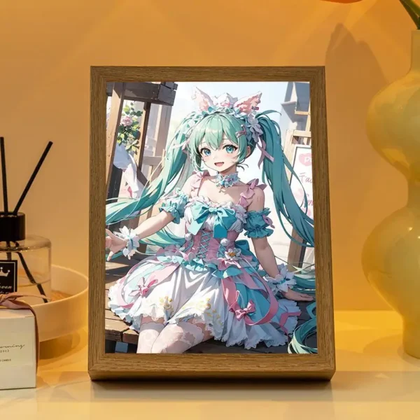 Hatsune Miku decorative painting, light painting, photo frame, night light, anime, cute personality, creative gift for boyfriend - Image 5