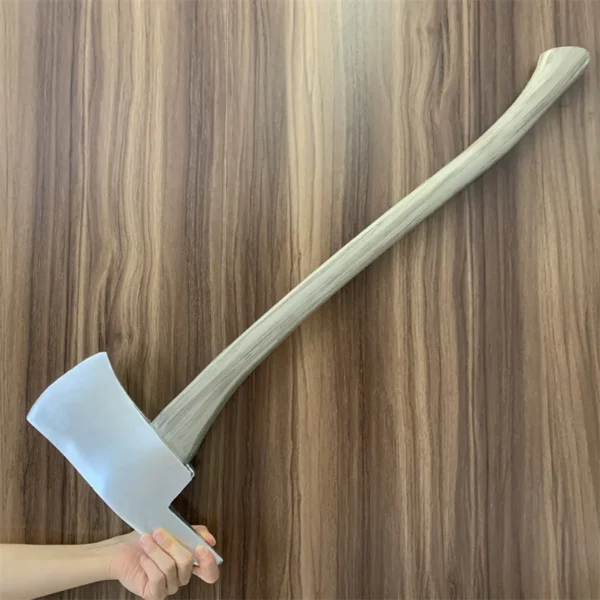 1:1 Tool Axe White Axe Cosplay Tomahawk Weapon Scare Props Stage Performance Role Prop Axe Halloween Safety PU Rubber Model Toy - Image 3