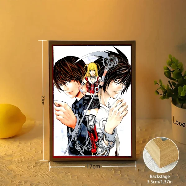 Anime Figure Death Note Light Painting Photo Frame Night Light L Killer Action Figures Room Decor Christmas Gifts Kids Moon Lamp - Image 5