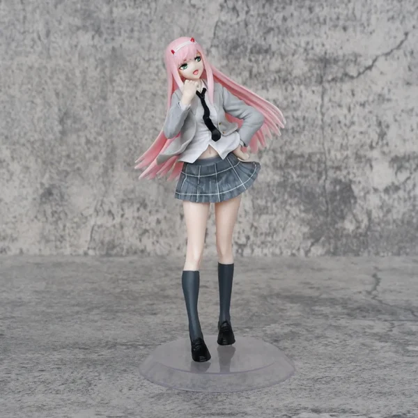 18.5CM Anime Darling in the FranXX Figure 02 ZERO TWO School Uniform Dress Up JK Skirt Model Toy Gift Collection PVC Standing - Image 4