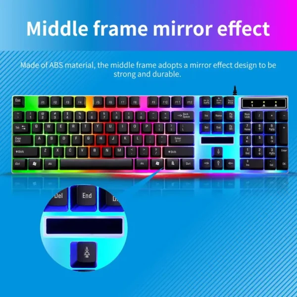 2Pcs/Set G21B RGB Backlight Gaming Keyboard Wired Mouse Kit Office Mouse USB Plug Play Mechanical Gaming Keyboard Mouse Combos - Image 2