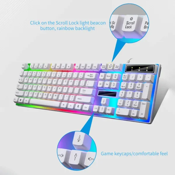 2Pcs/Set G21B RGB Backlight Gaming Keyboard Wired Mouse Kit Office Mouse USB Plug Play Mechanical Gaming Keyboard Mouse Combos - Image 3