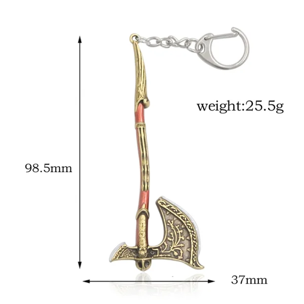 New God of War 5 Ragnarok Keychain Thor's Hammer Mjolnir Key Chain Levitan's Axe Keyring Blades of Exile Chaos Game Accessories - Image 6