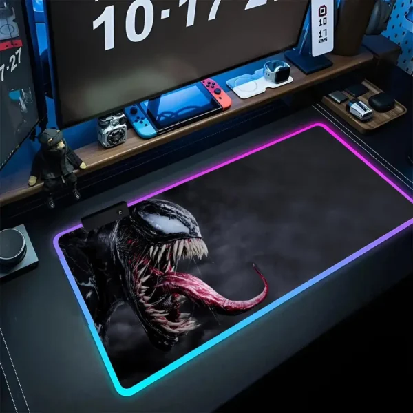 Marvel Venom MINISO Mouse Pad LED Mouse pad RGB Keyboard Cover Desk-mat Colorful Surface Mouse Pad Waterproof Computer Game CS - Image 10