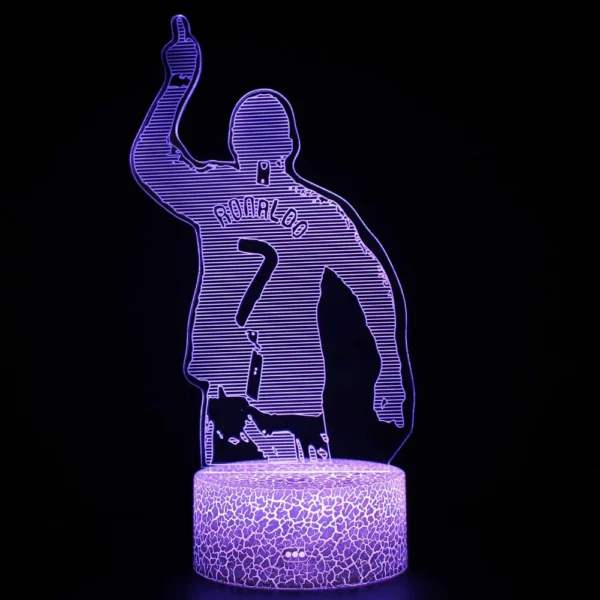 Footballer Cristiano Nathan LED 3D night light 16 colors variable visual lighting living room home decor Gift for fans - Image 2