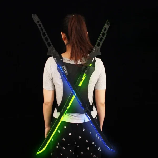 80/108cm Cyberpunk Katana Acrylic Luminous Sword Knife Anime Cosplay Prop Real Size Japanese Katana Samurai Sword Sabre Kid Toy - Image 7