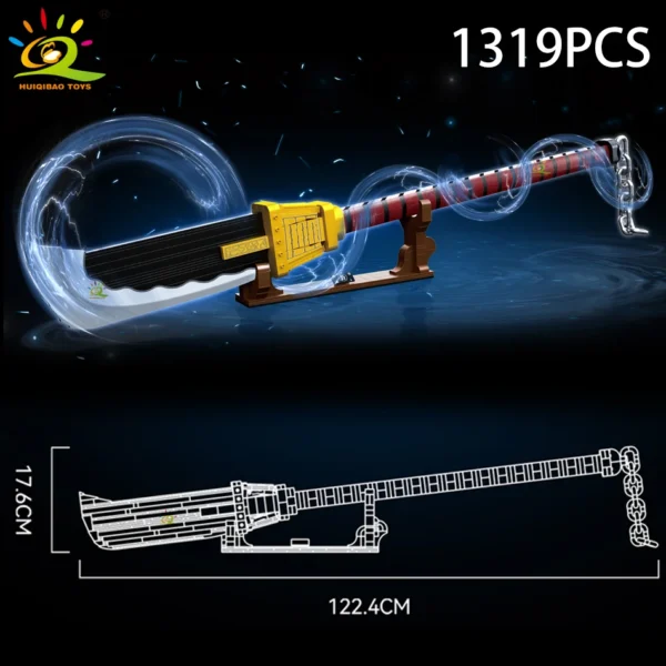 HUIQIBAO Samurai Sword Building Blocks Ninja Blade Katana Japanese Anime Butterfly Nichirin Knife Bricks Children Toys for Adult - Image 3