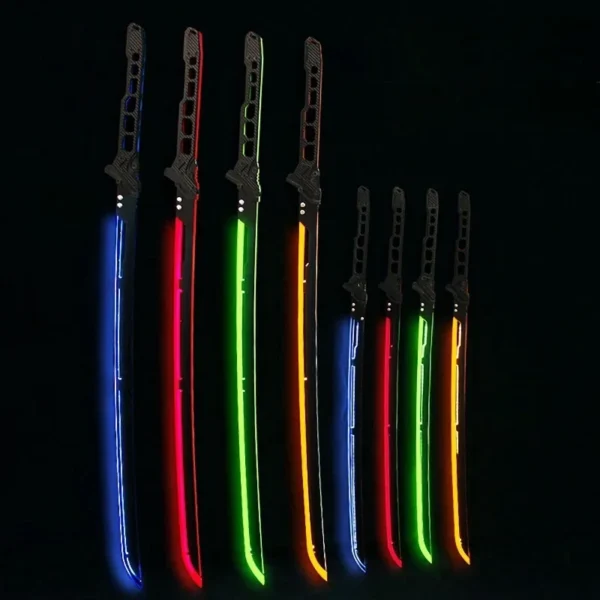 80/108cm Cyberpunk Katana Acrylic Luminous Sword Knife Anime Cosplay Prop Real Size Japanese Katana Samurai Sword Sabre Kid Toy - Image 3