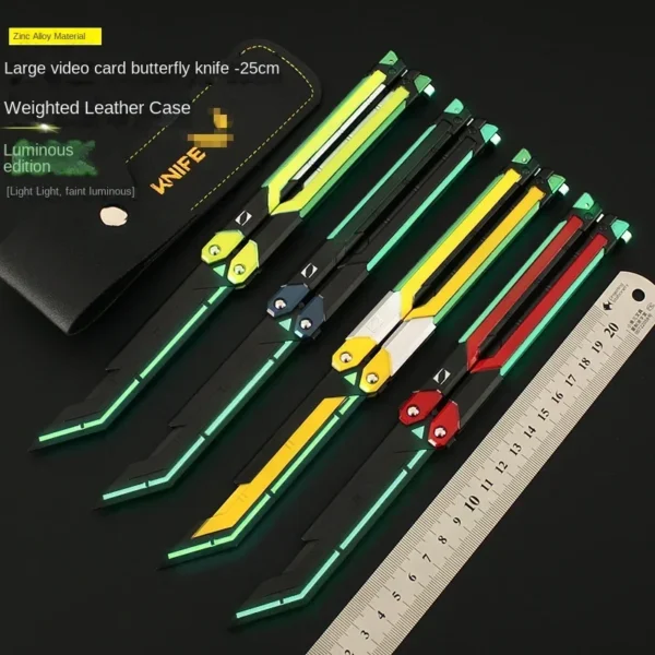 Butterfly Knife Valorant Peripheral Metal Model 1pc 9.8Inch Fearless Contract Practice Props Large RGX Luminous Graphics - Image 3